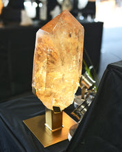 26lb statement citrine tower on stand - all natural