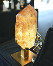 26lb statement citrine tower on stand - all natural
