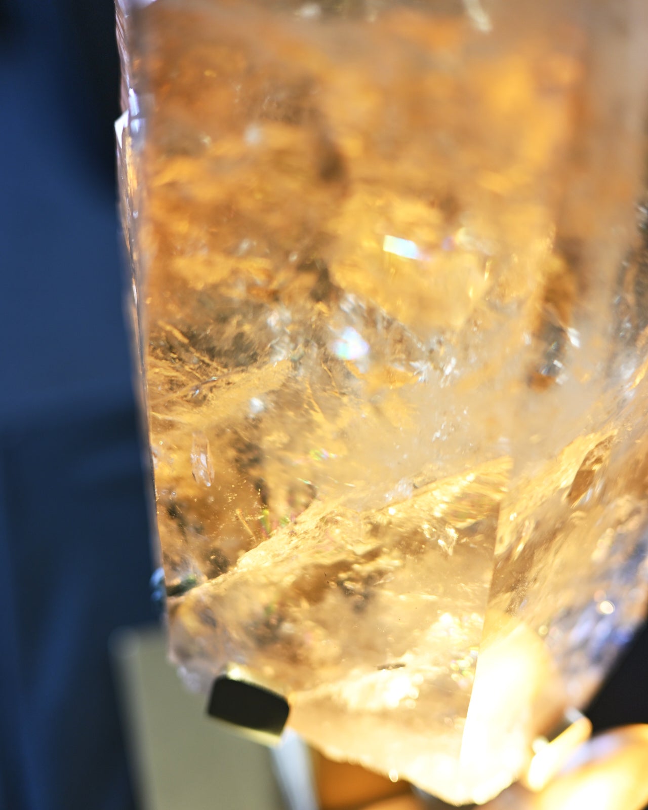 26lb statement citrine tower on stand - all natural