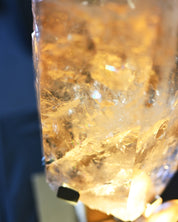 26lb statement citrine tower on stand - all natural