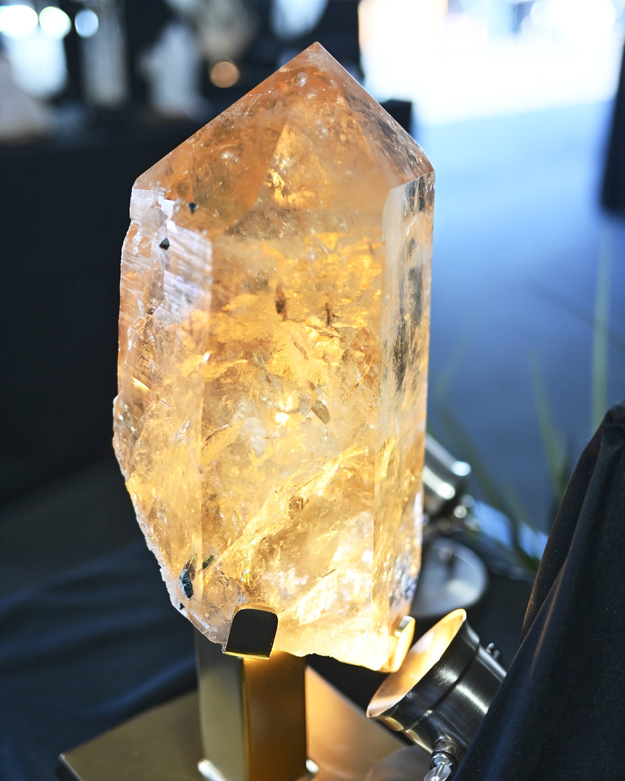 26lb statement citrine tower on stand - all natural
