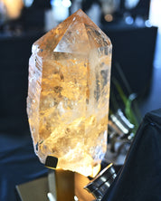 26lb statement citrine tower on stand - all natural