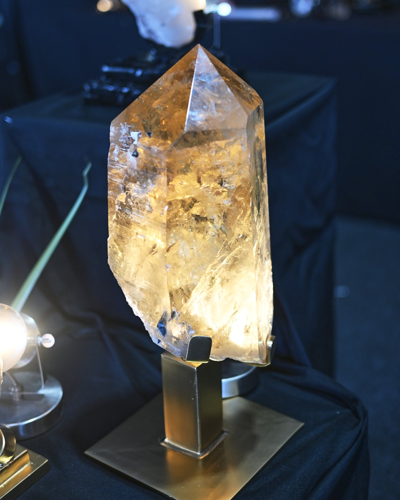 26lb statement citrine tower on stand - all natural