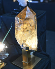 26lb statement citrine tower on stand - all natural