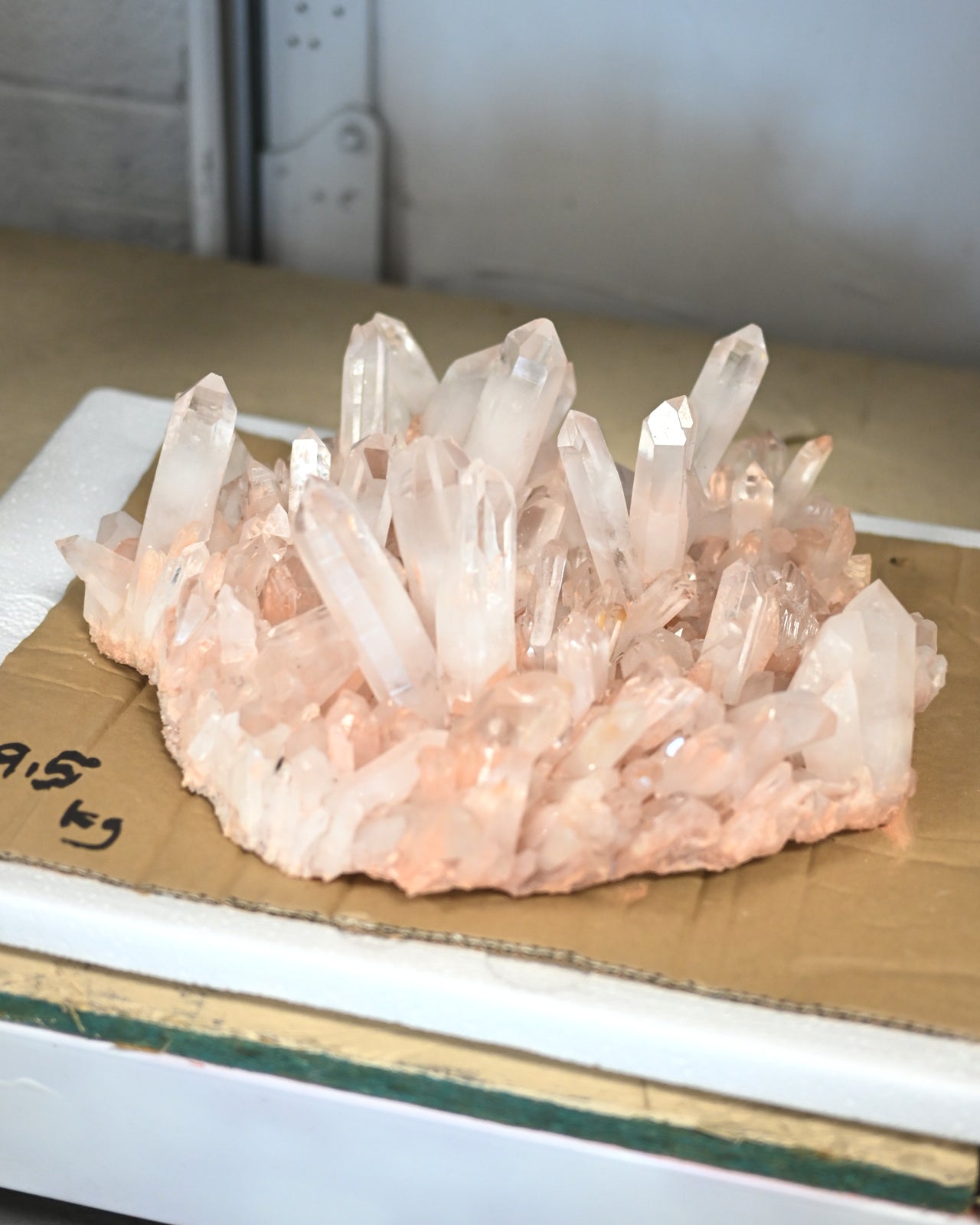 XXL 21 lb Statement Pink Quartz Cluster