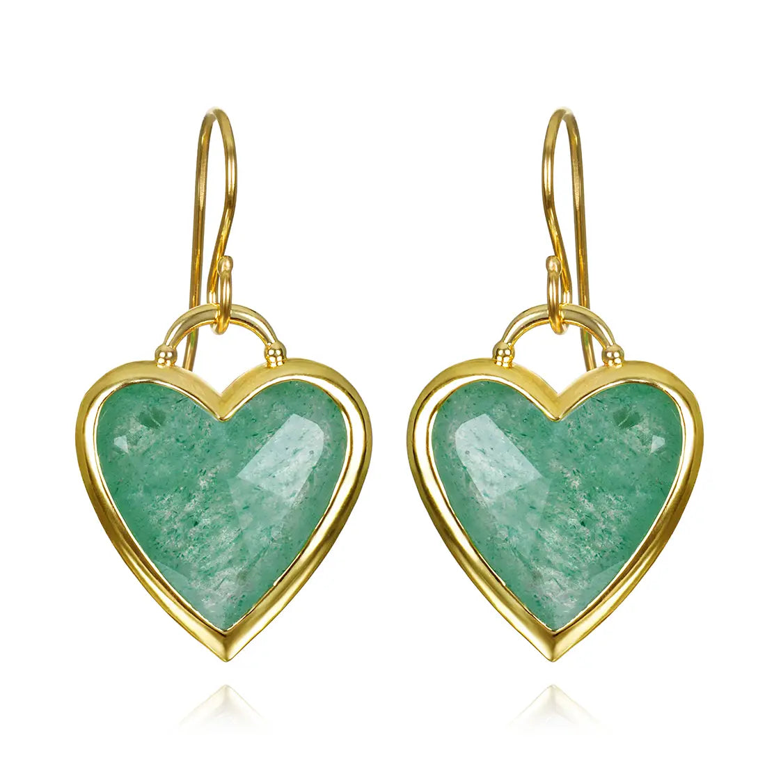 Framed Heart Dangles-Aventurine