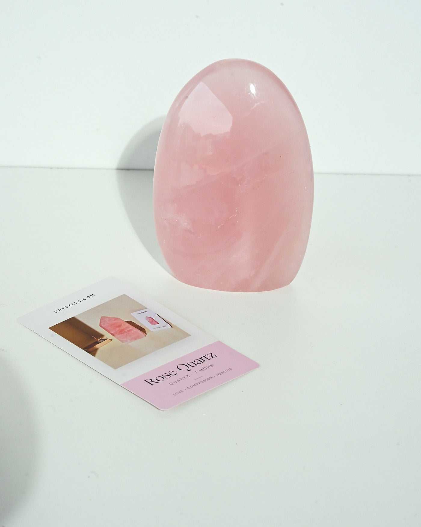 Rose Quartz Freeform 1.1kg side view