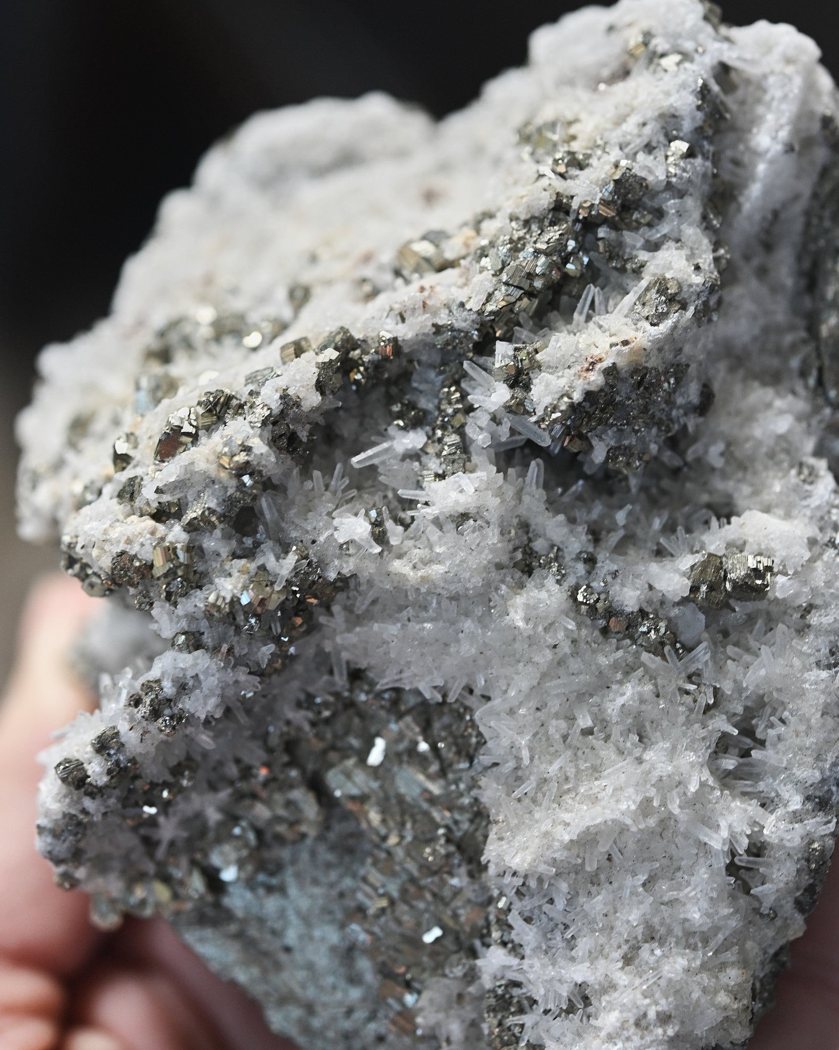 Pyrite and Quartz Crystal Cluster