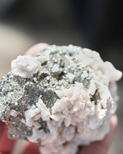 Pyrite and Calcite Crystal Cluster