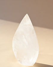Clear Quartz Flame Freeform - clear quartz crystal freeform sculpture side view