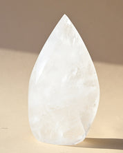 Clear Quartz Flame Freeform - clear quartz crystal freeform sculpture scale view