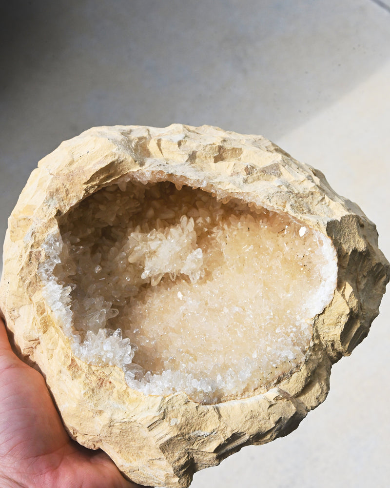 White Quartz Druzy Geode 2.2lbs