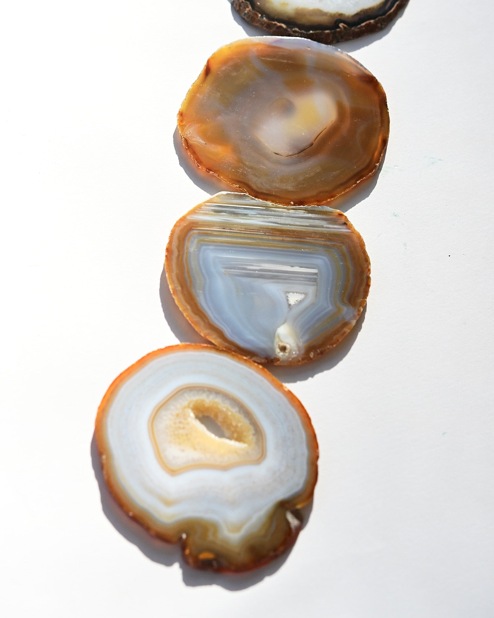 Natural Agate Coaster Set 4pc
