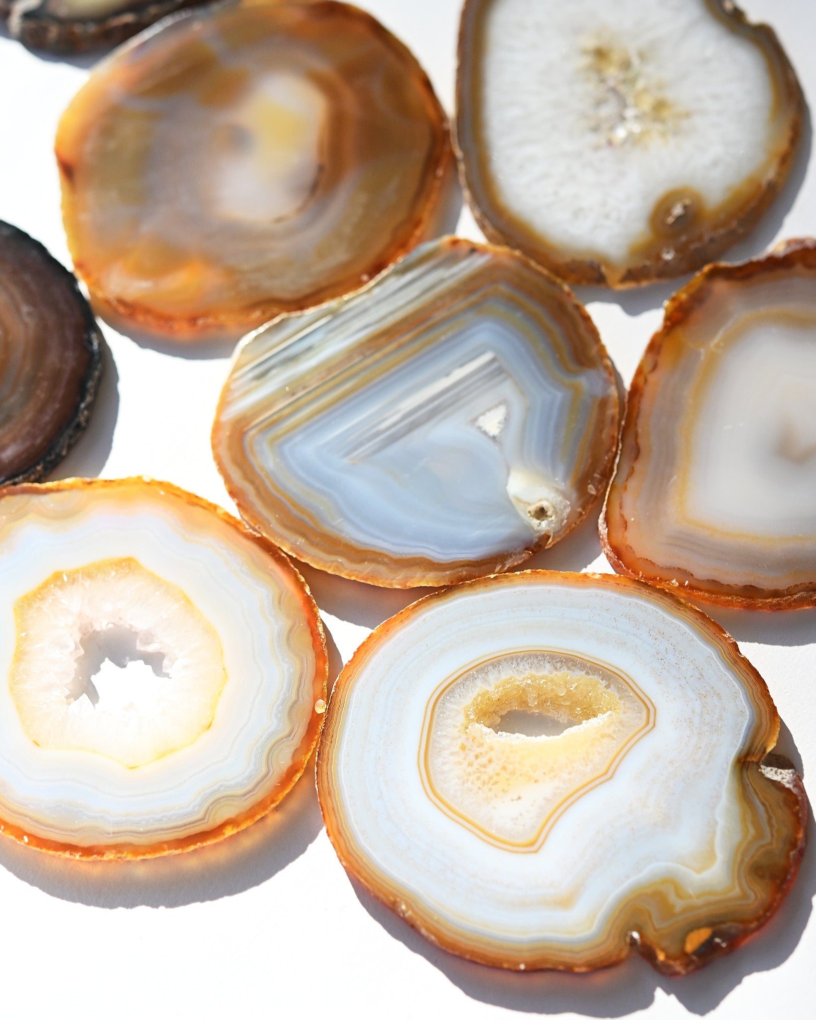 Natural Agate Coaster Set 4pc