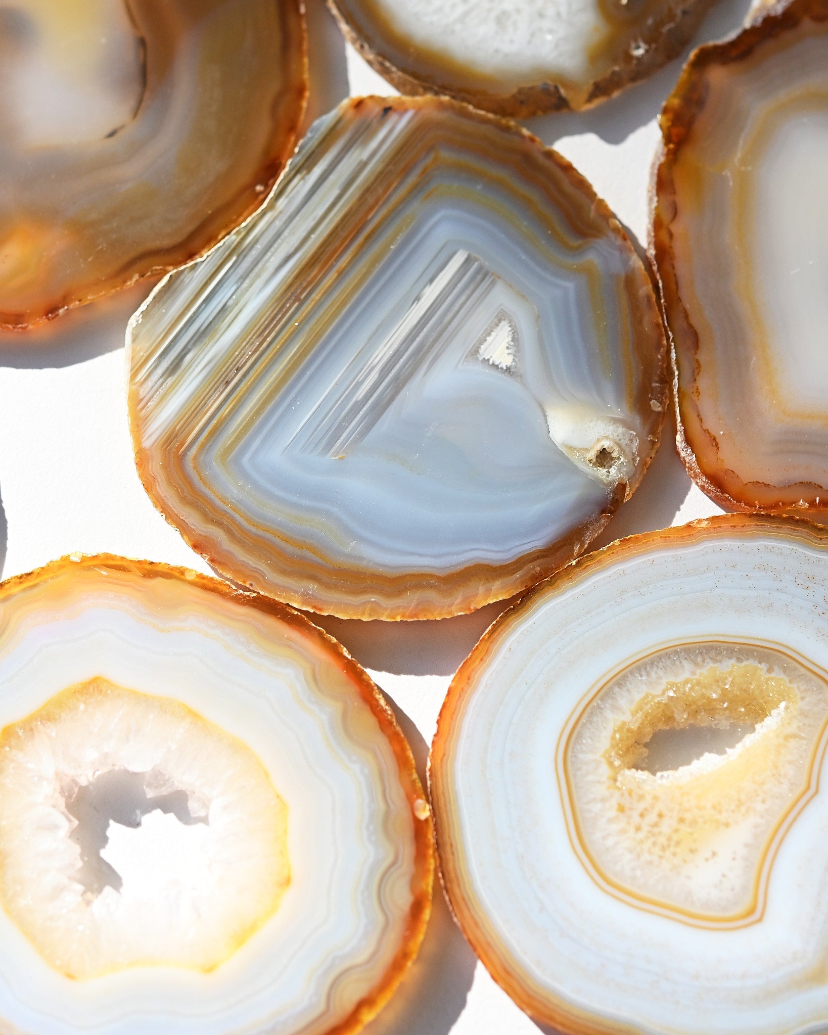 Natural Agate Coaster Set 4pc