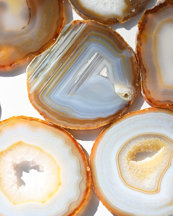 Natural Agate Coaster Set 4pc