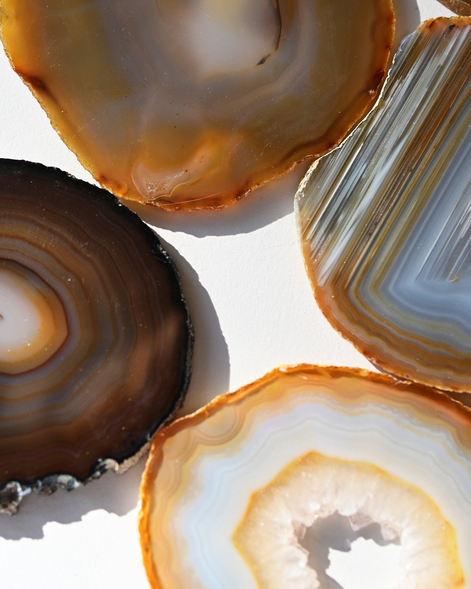 Natural Agate Coaster Set 4pc