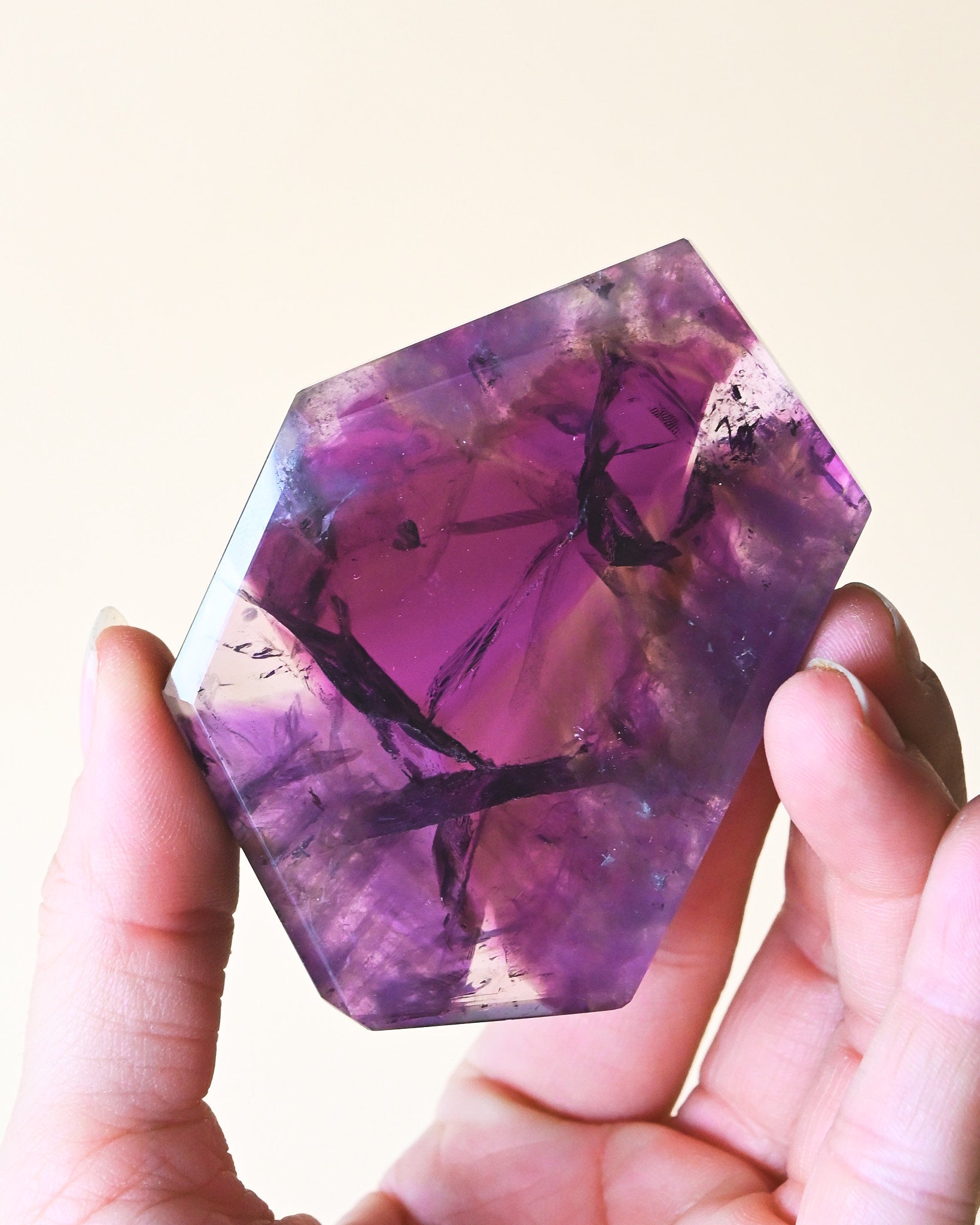 Rare Trapiche Amethyst Slice - natural amethyst crystal for sale at Crystals.com