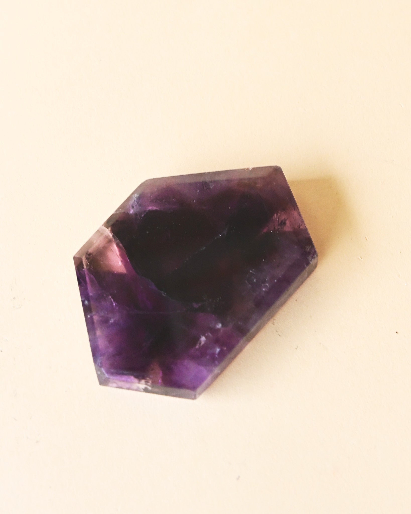 Rare Trapiche Amethyst Slice - natural amethyst crystal in natural light