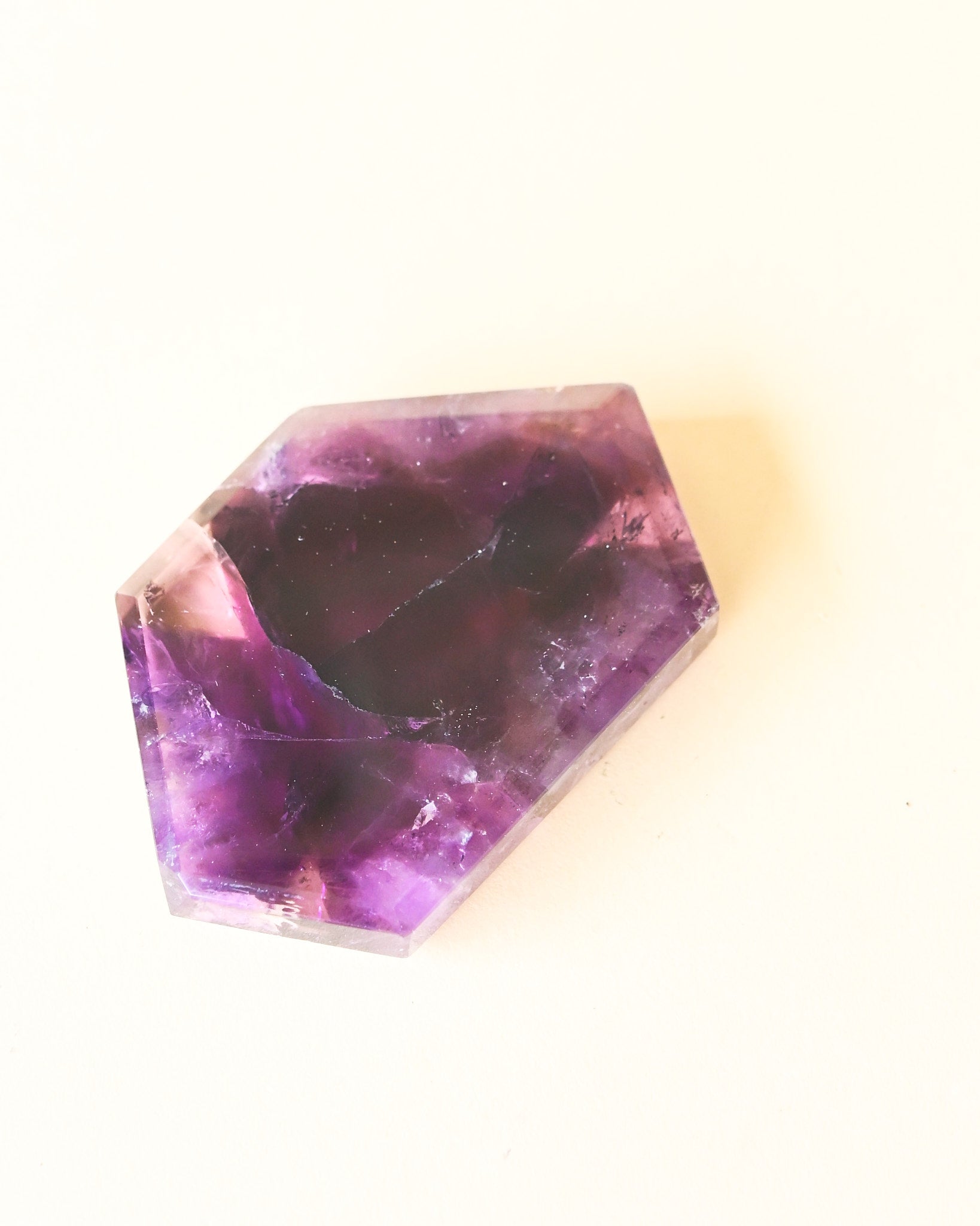 Rare Trapiche Amethyst Slice - natural amethyst crystal scale view