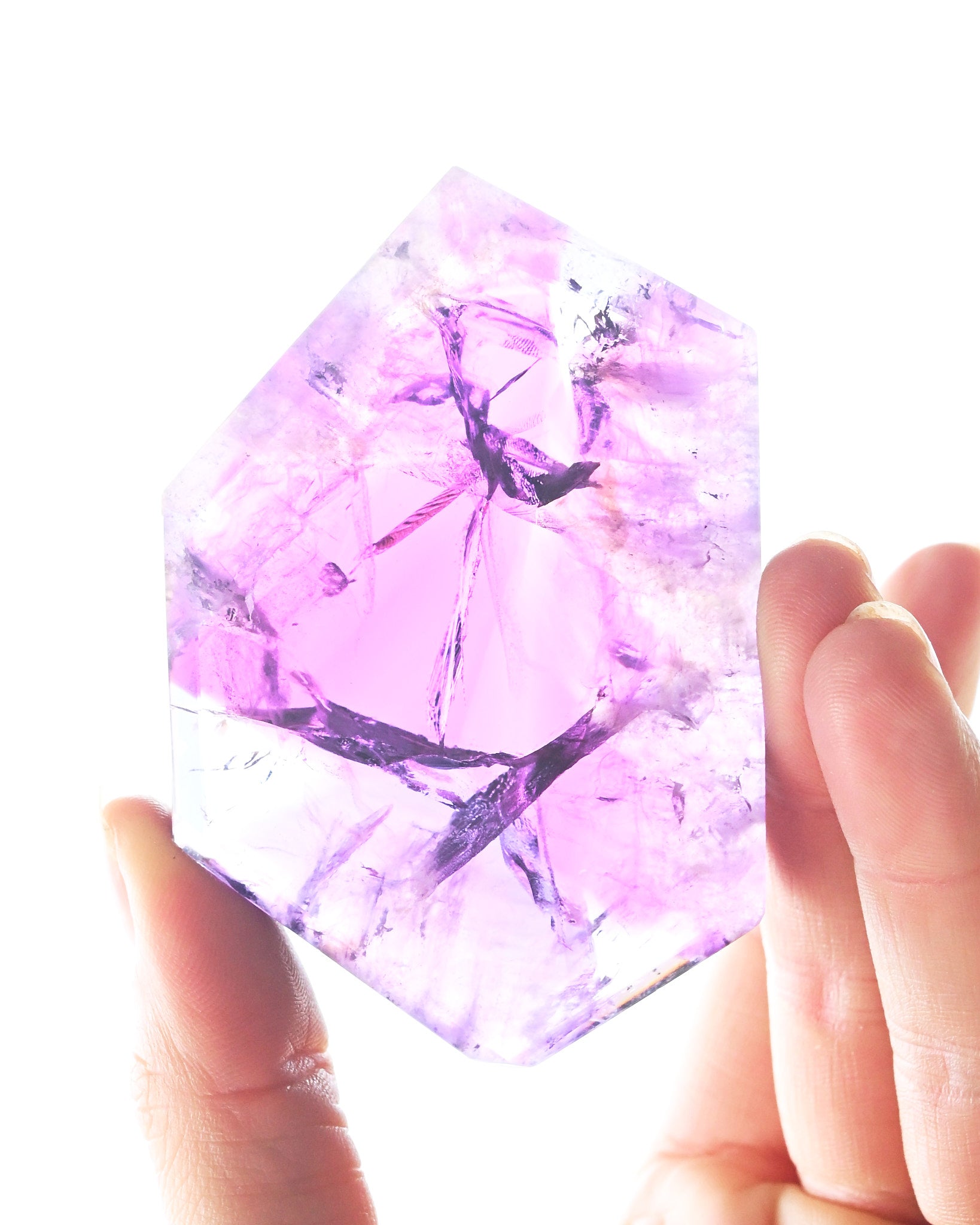 Rare Trapiche Amethyst Slice - natural amethyst crystal view 7