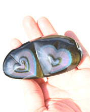 Rainbow Obsidian Double Heart