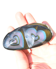 Rainbow Obsidian Double Heart