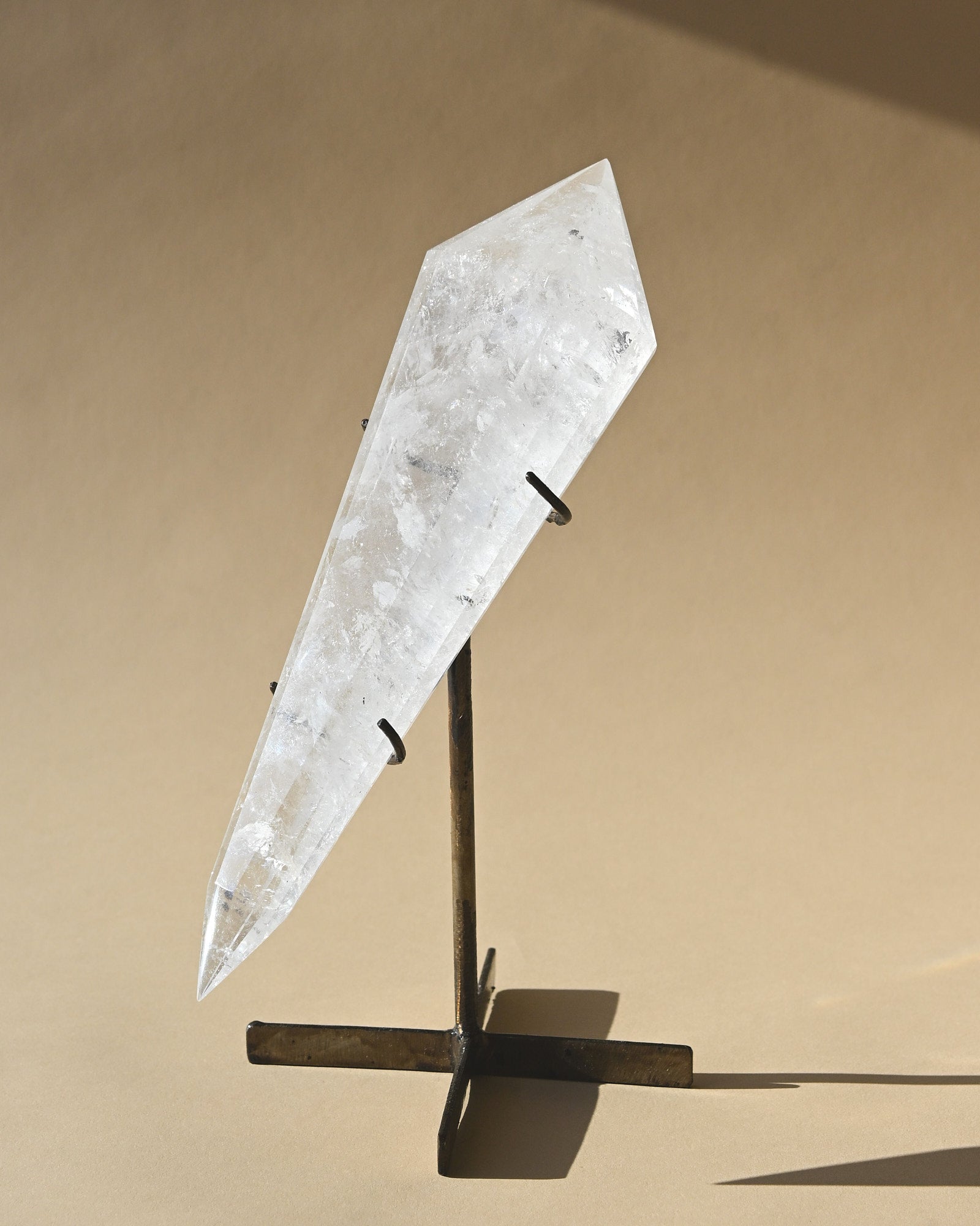 Clear Quartz Double Terminated Point on Stand - clear quartz crystal point for sale at Crystals.com