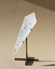 Clear Quartz Double Terminated Point on Stand - clear quartz crystal point in natural light