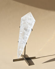 Clear Quartz Double Terminated Point on Stand - clear quartz crystal point scale view