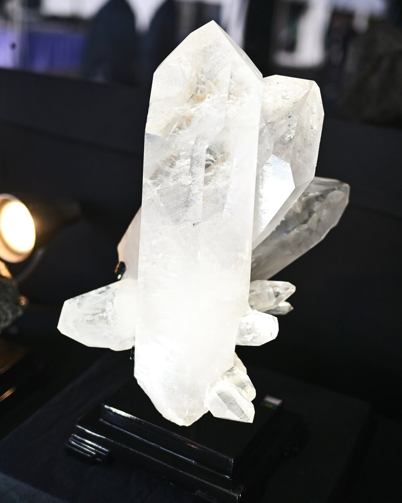 45lb Massive Clear Quartz Multi-Point Cluster on Rotating Stand