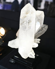 45lb Massive Clear Quartz Multi-Point Cluster on Rotating Stand