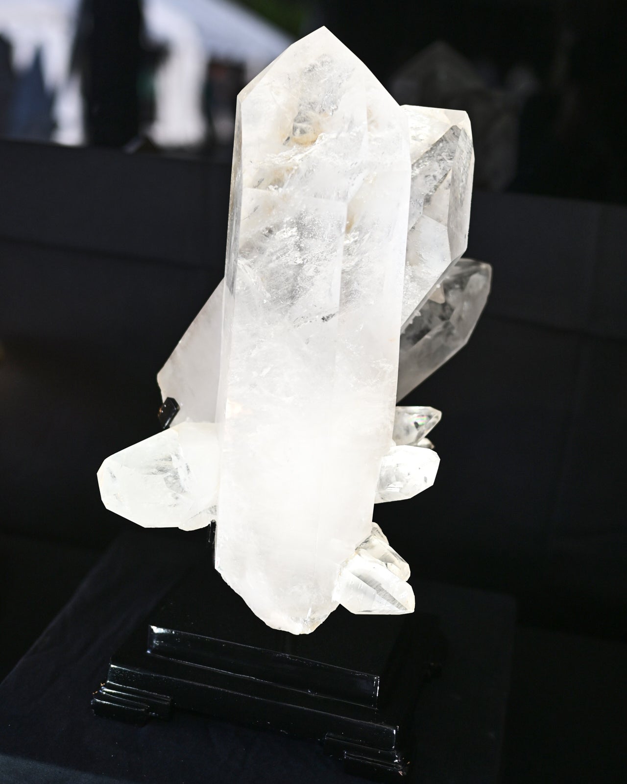45lb Massive Clear Quartz Multi-Point Cluster on Rotating Stand