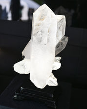 45lb Massive Clear Quartz Multi-Point Cluster on Rotating Stand