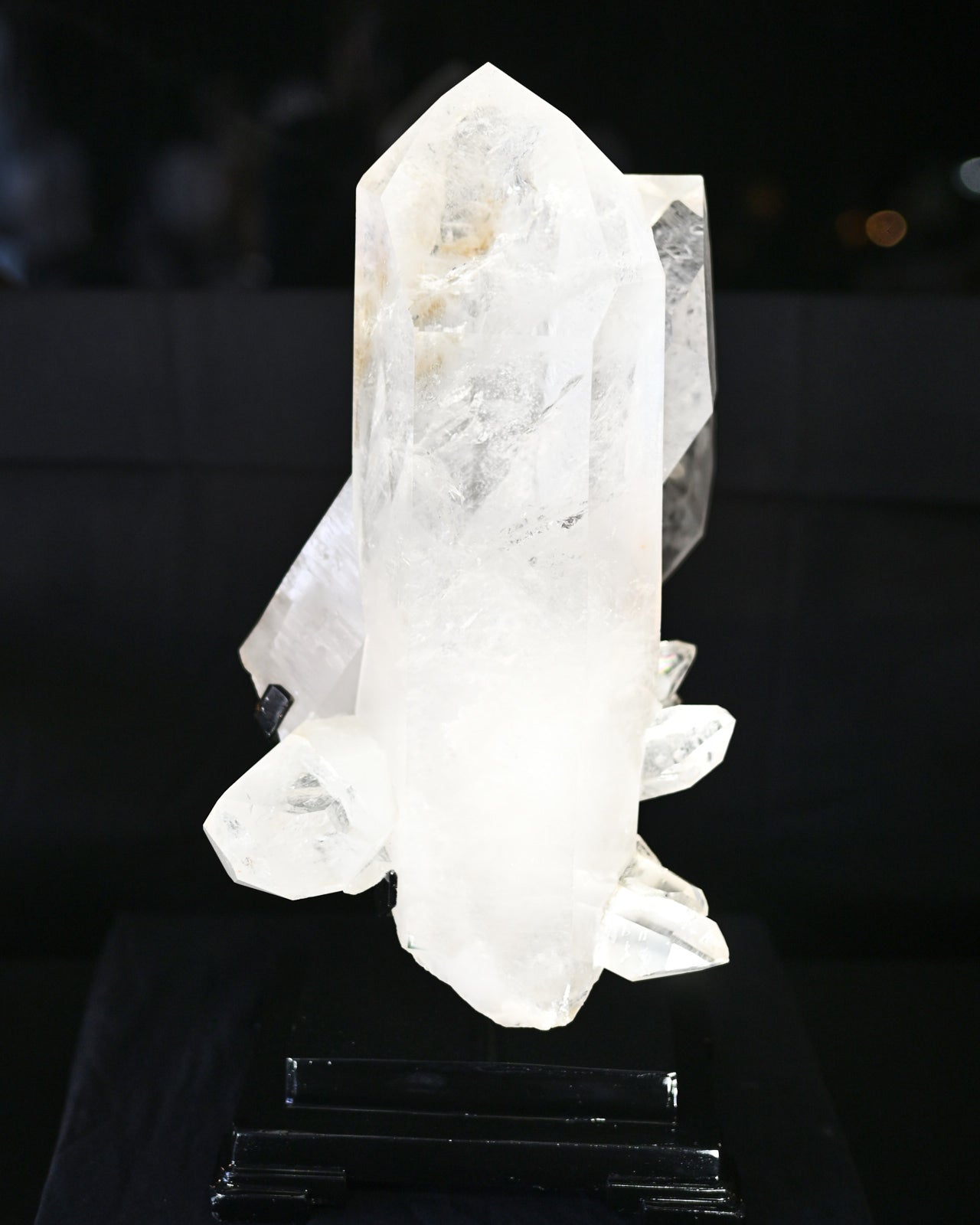 45lb Massive Clear Quartz Multi-Point Cluster on Rotating Stand