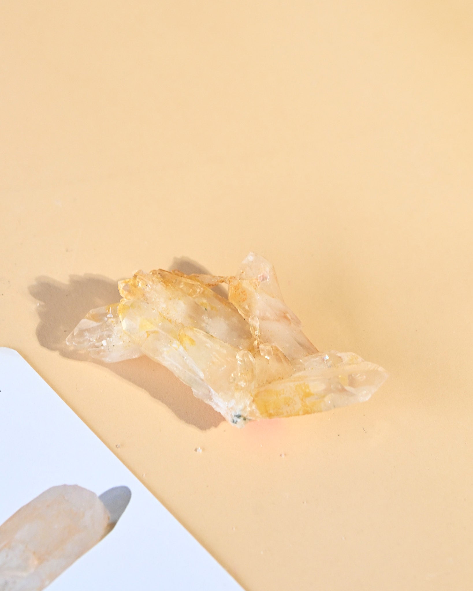 Double Terminated Golden Colombian Quartz - side view