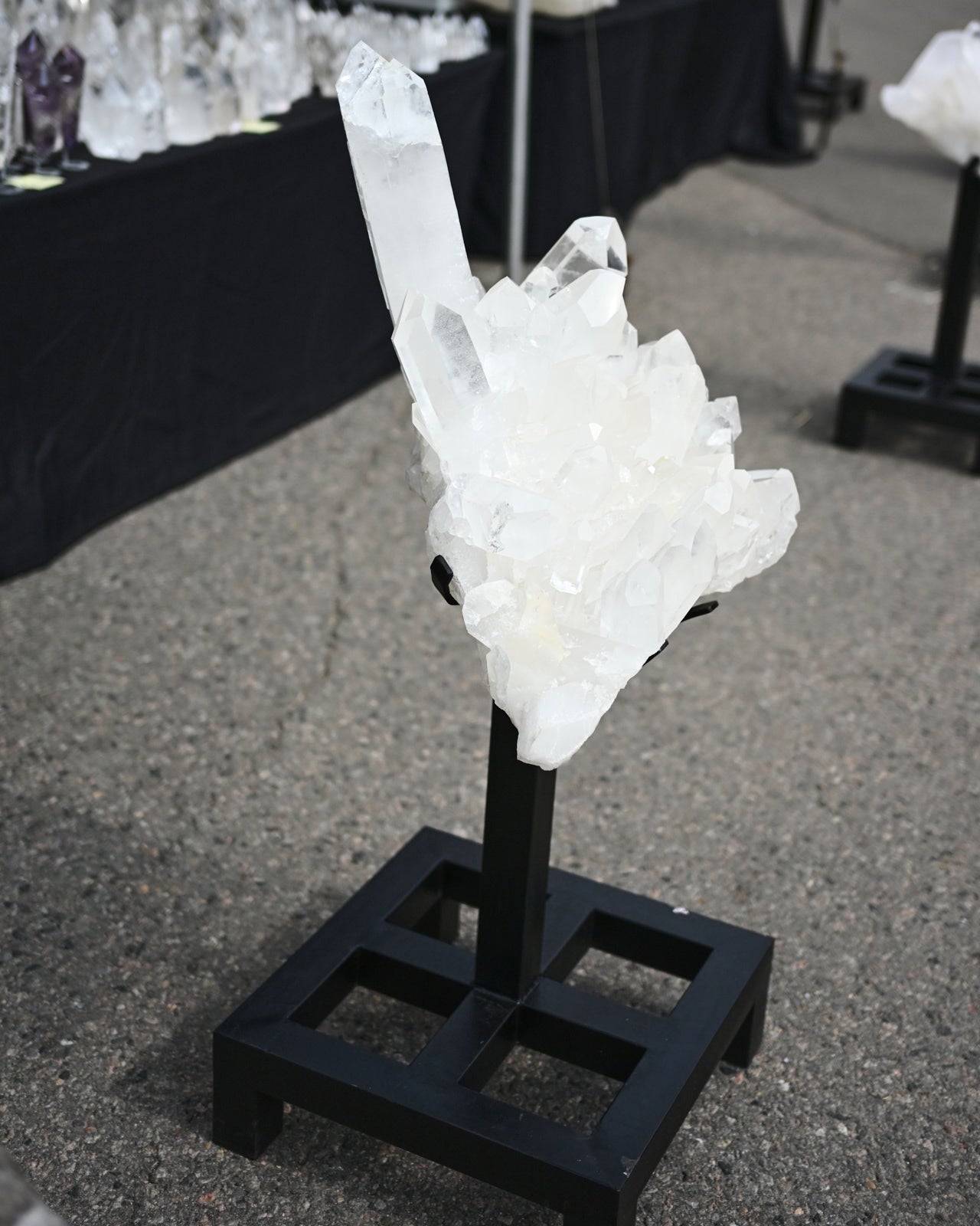 160lbs XXL Clear Quartz Cluster on Stand 4 ft