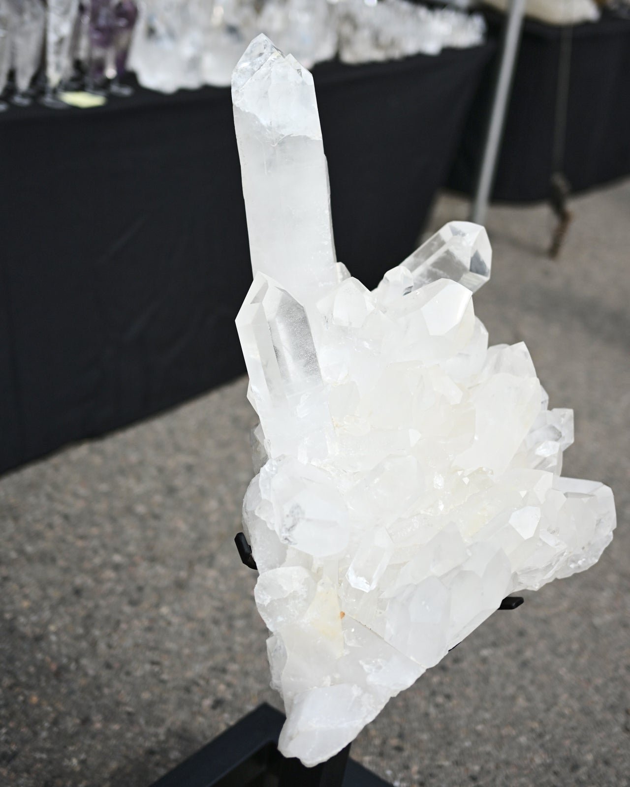 160lbs XXL Clear Quartz Cluster on Stand 4 ft