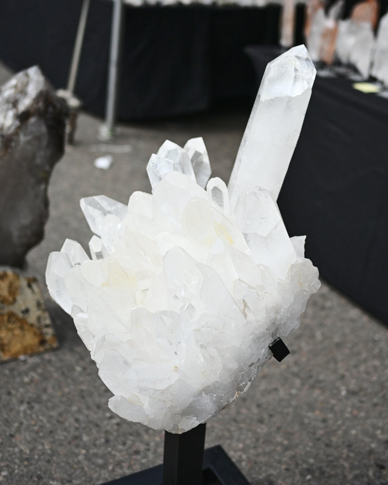 160lbs XXL Clear Quartz Cluster on Stand 4 ft