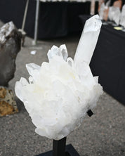 160lbs XXL Clear Quartz Cluster on Stand 4 ft
