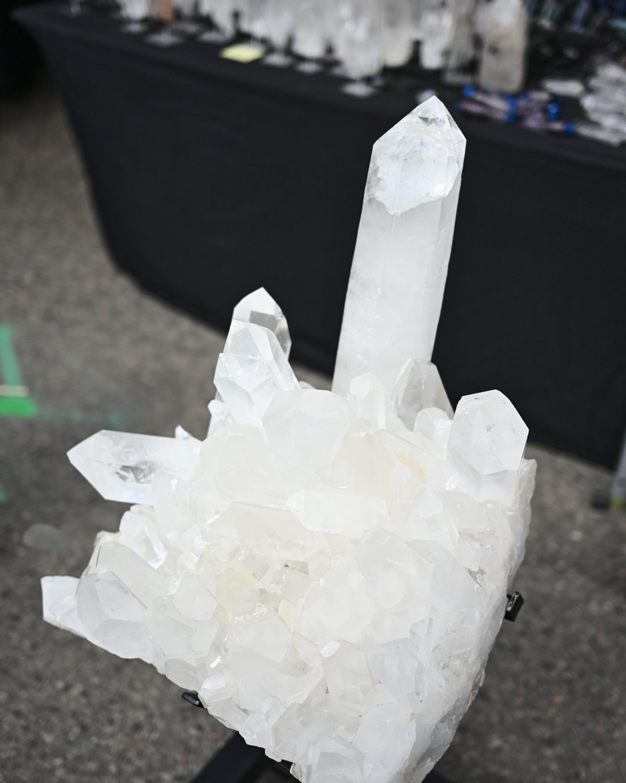 160lbs XXL Clear Quartz Cluster on Stand 4 ft