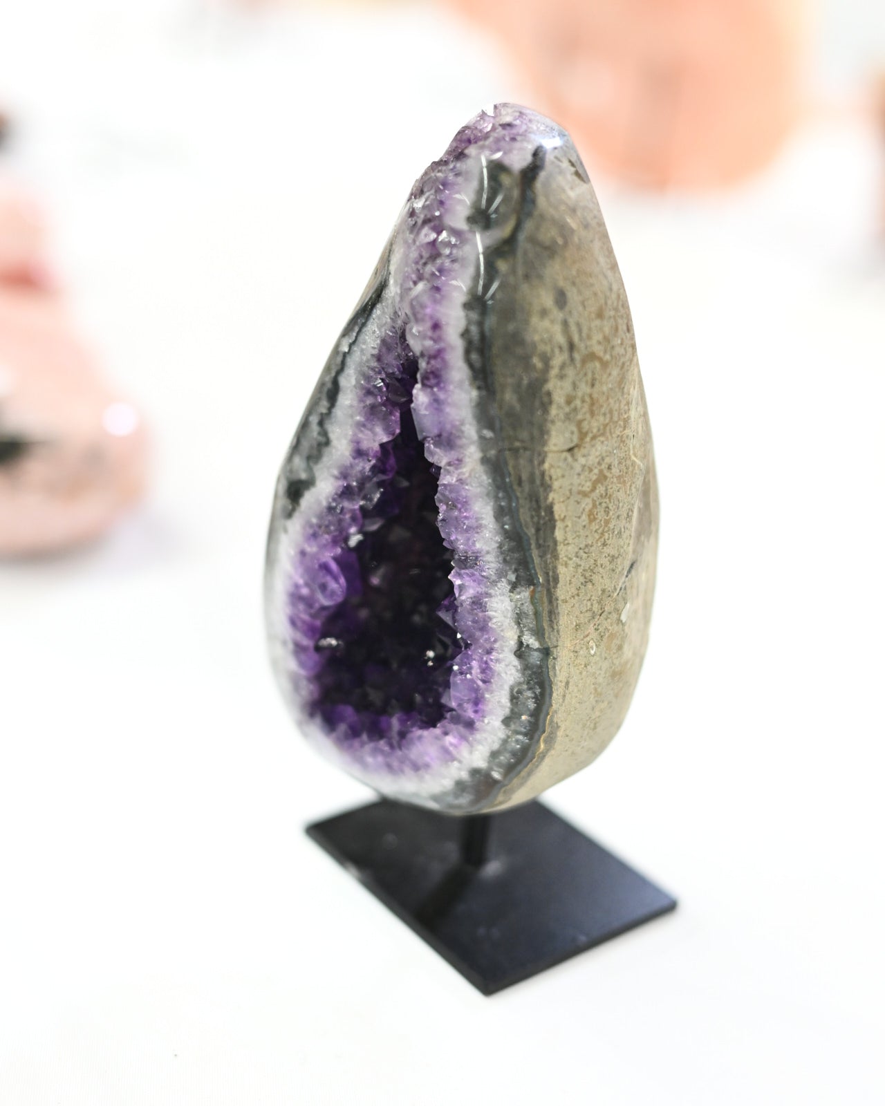 Dark Amethyst Geode on Stand