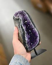 Dark Amethyst Geode on Stand