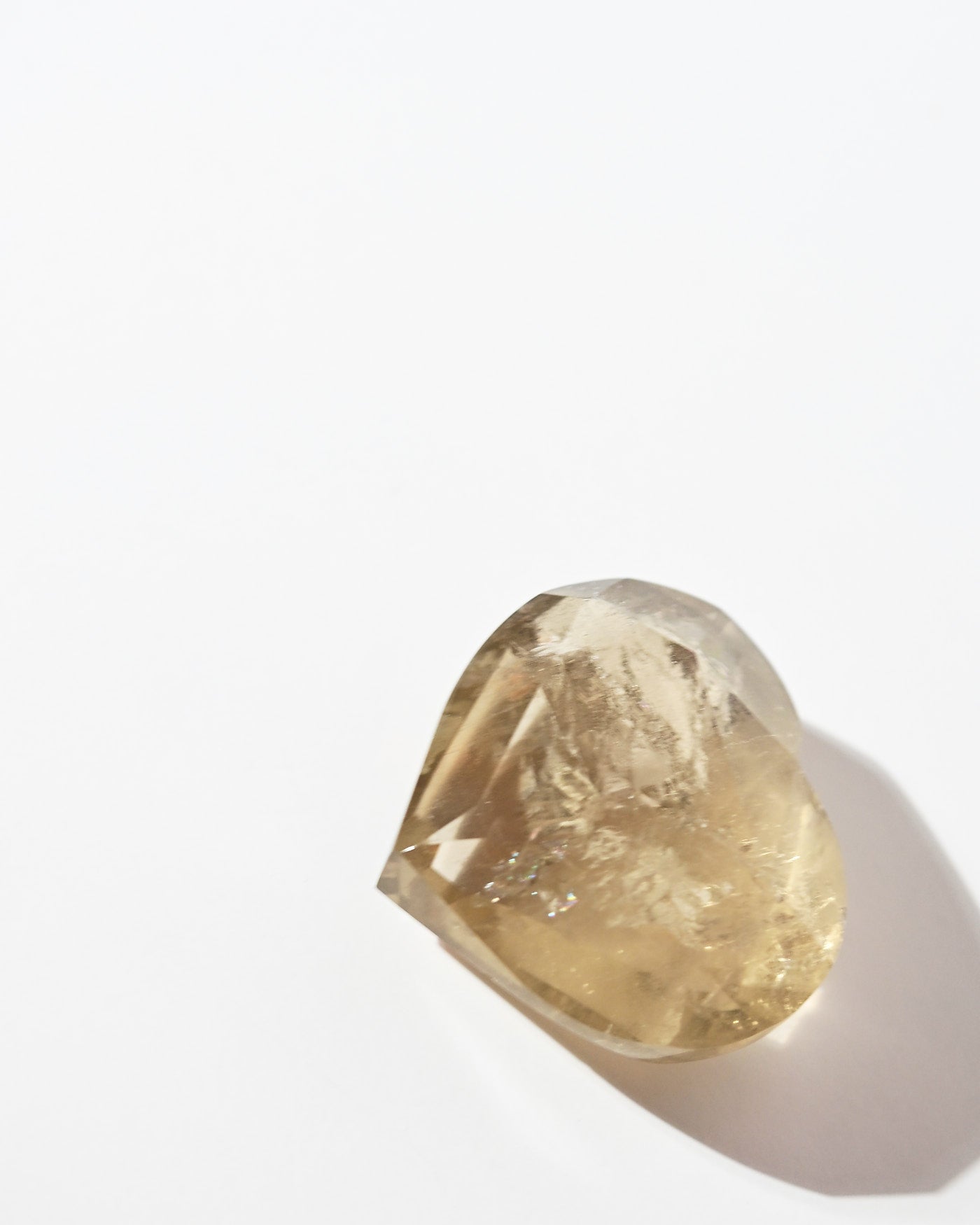 Brazilian Citrine Heart 137g side angle