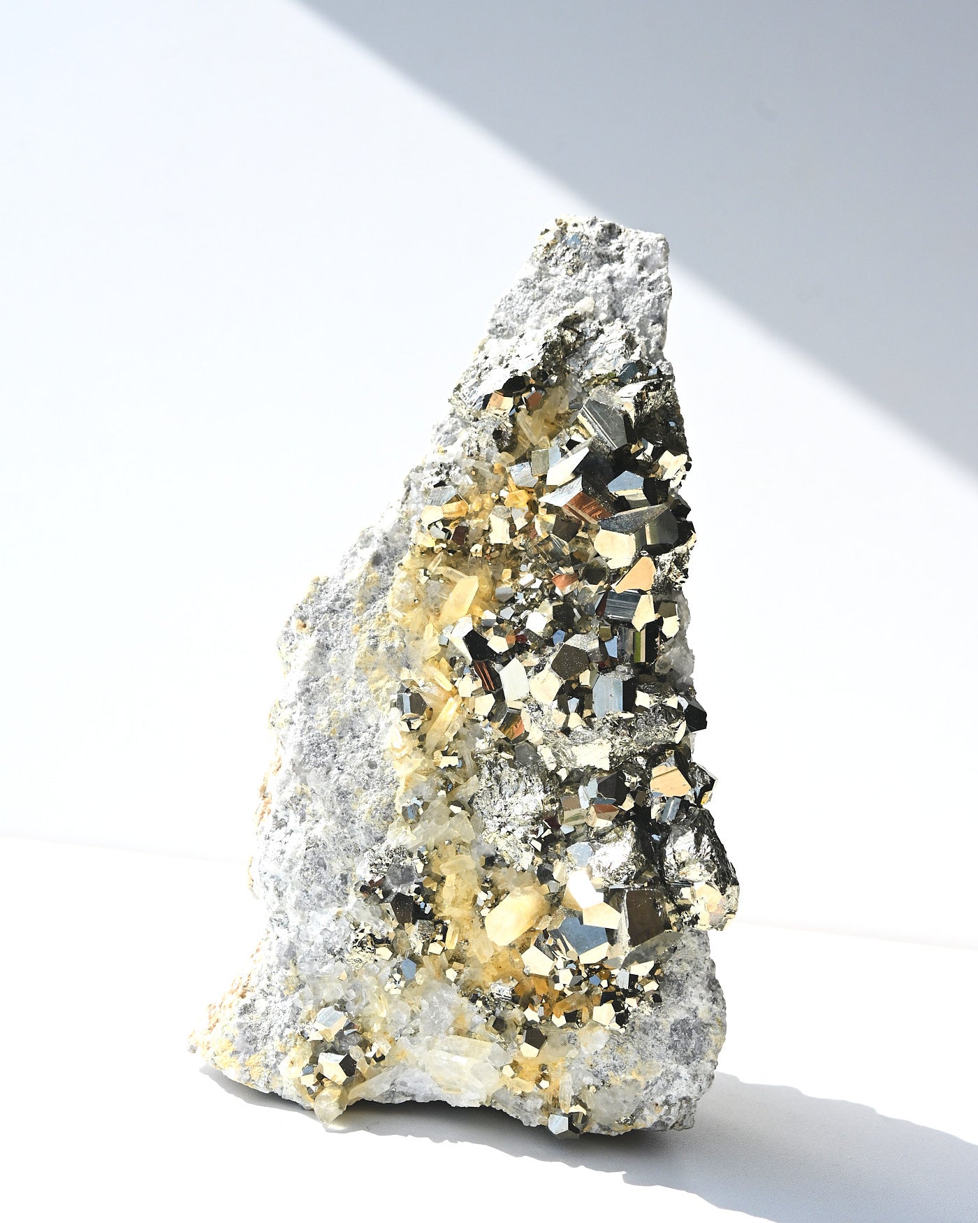 Pyrite on Quartz Matrix – Indonesia 4lbs