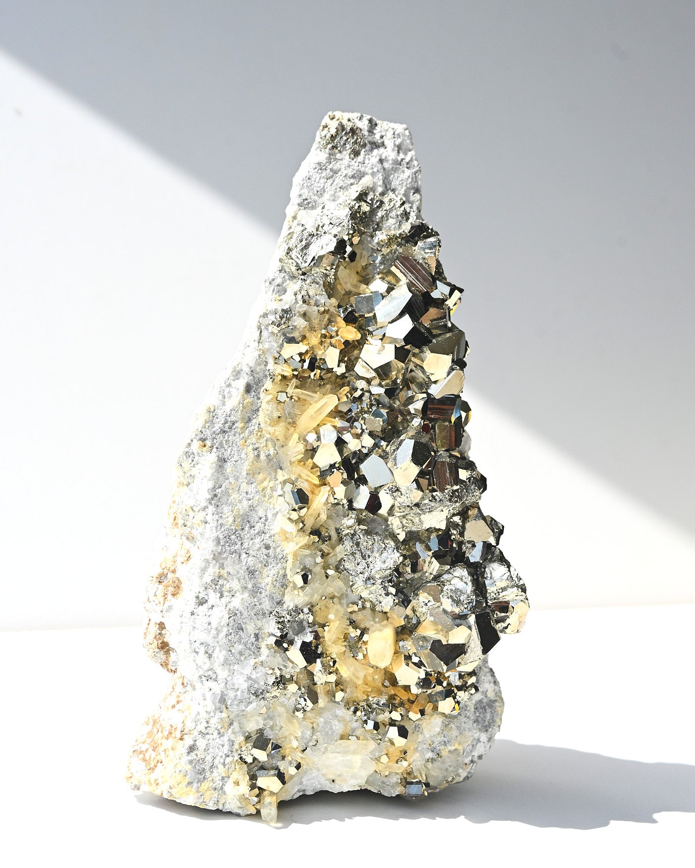 Pyrite on Quartz Matrix – Indonesia 4lbs