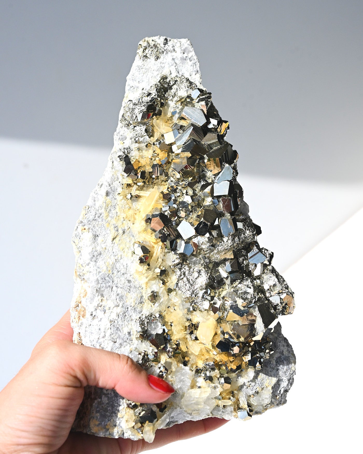 Pyrite on Quartz Matrix – Indonesia 4lbs