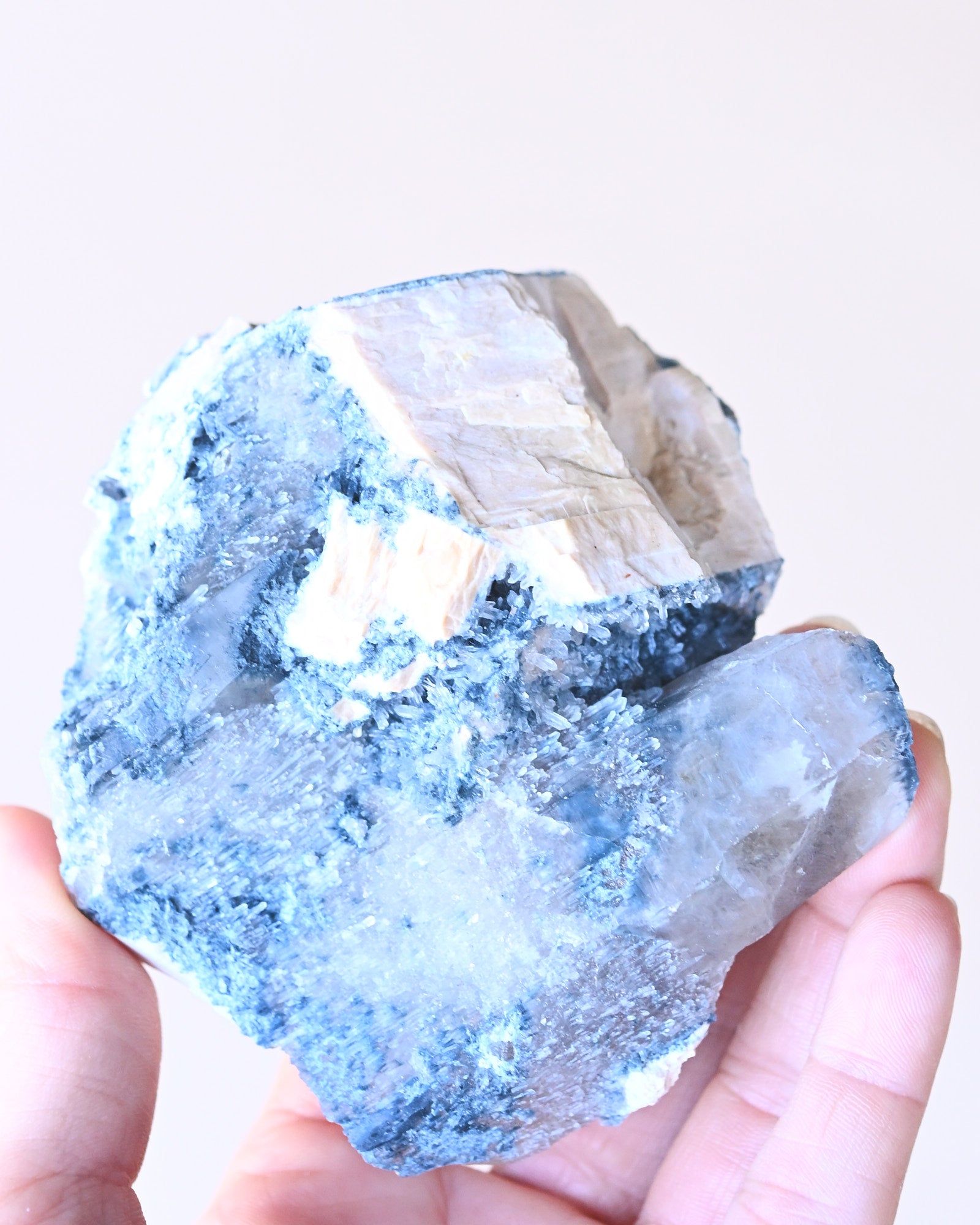 Foitite on Feldspar – Erongo Mountains, Namibia - smoky quartz crystal raw natural close up detail