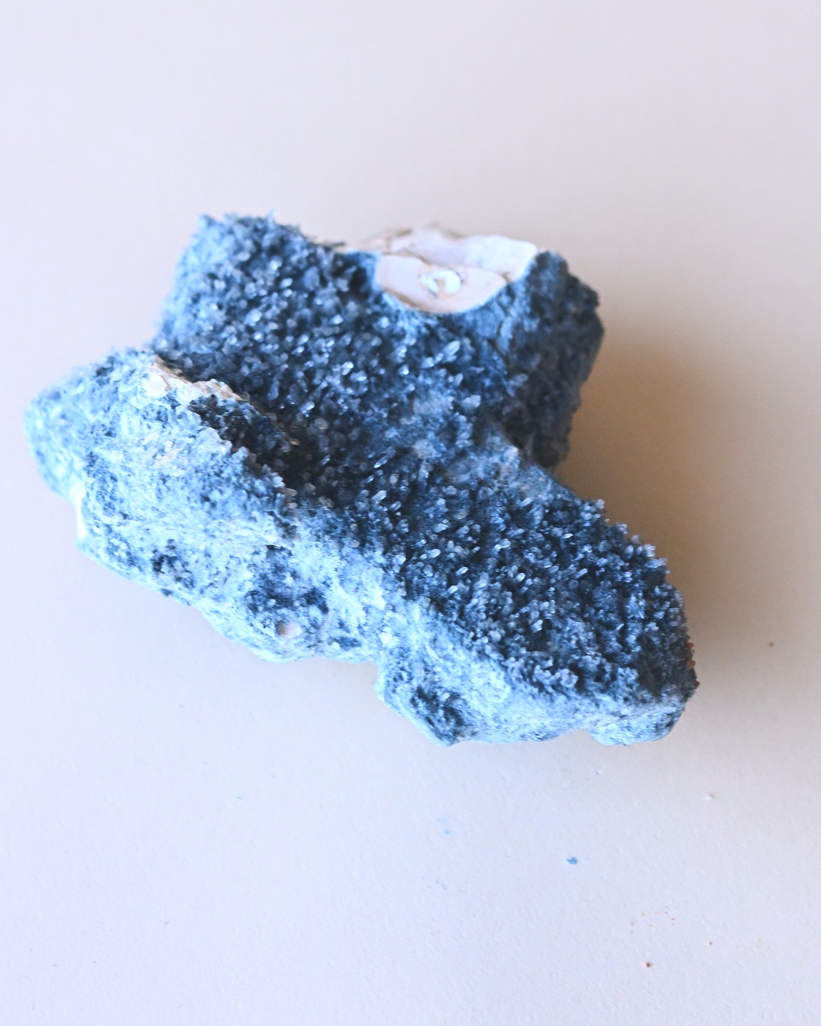 Foitite on Feldspar – Erongo Mountains, Namibia - smoky quartz crystal raw natural side view