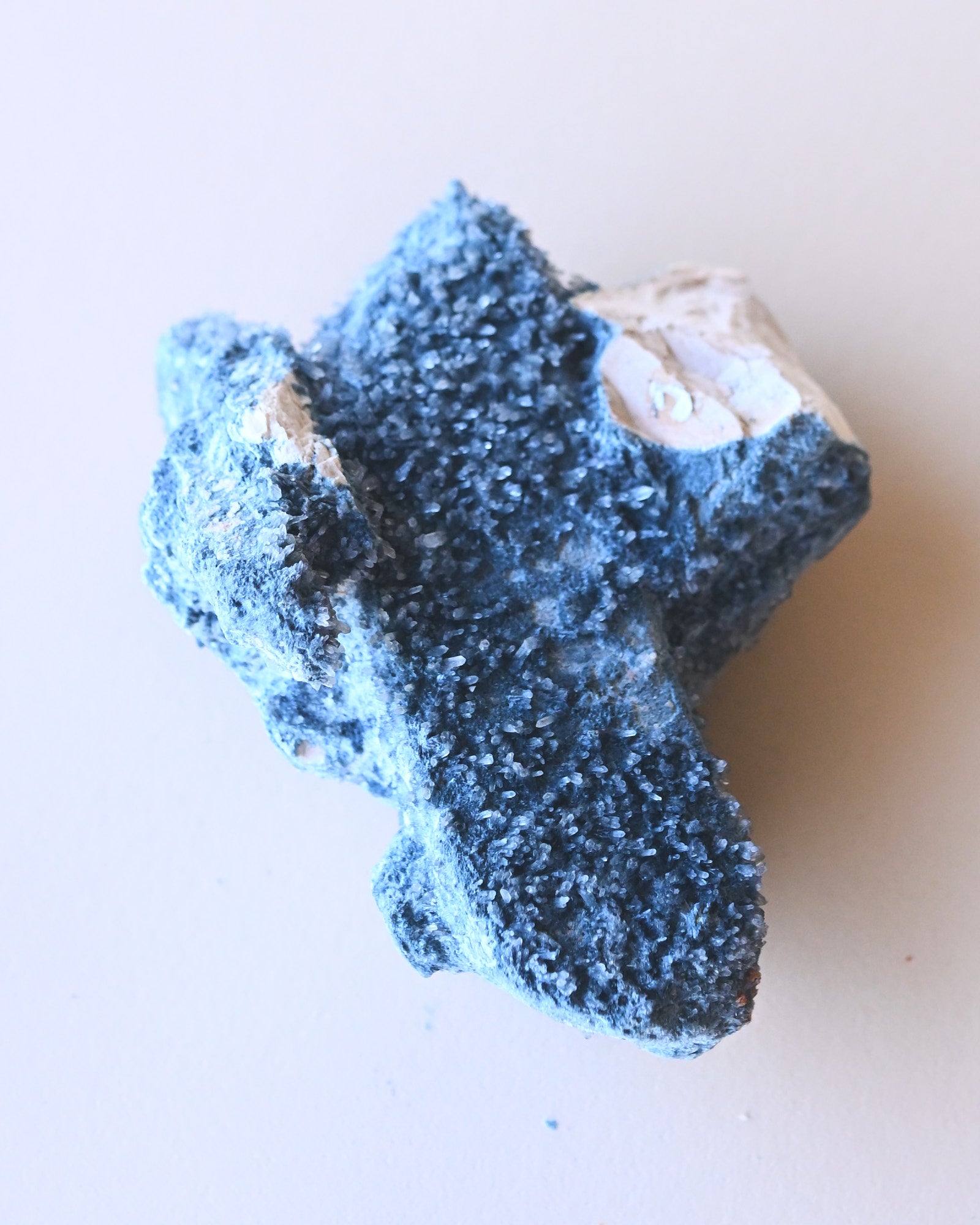 Foitite on Feldspar – Erongo Mountains, Namibia - smoky quartz crystal raw natural in natural light